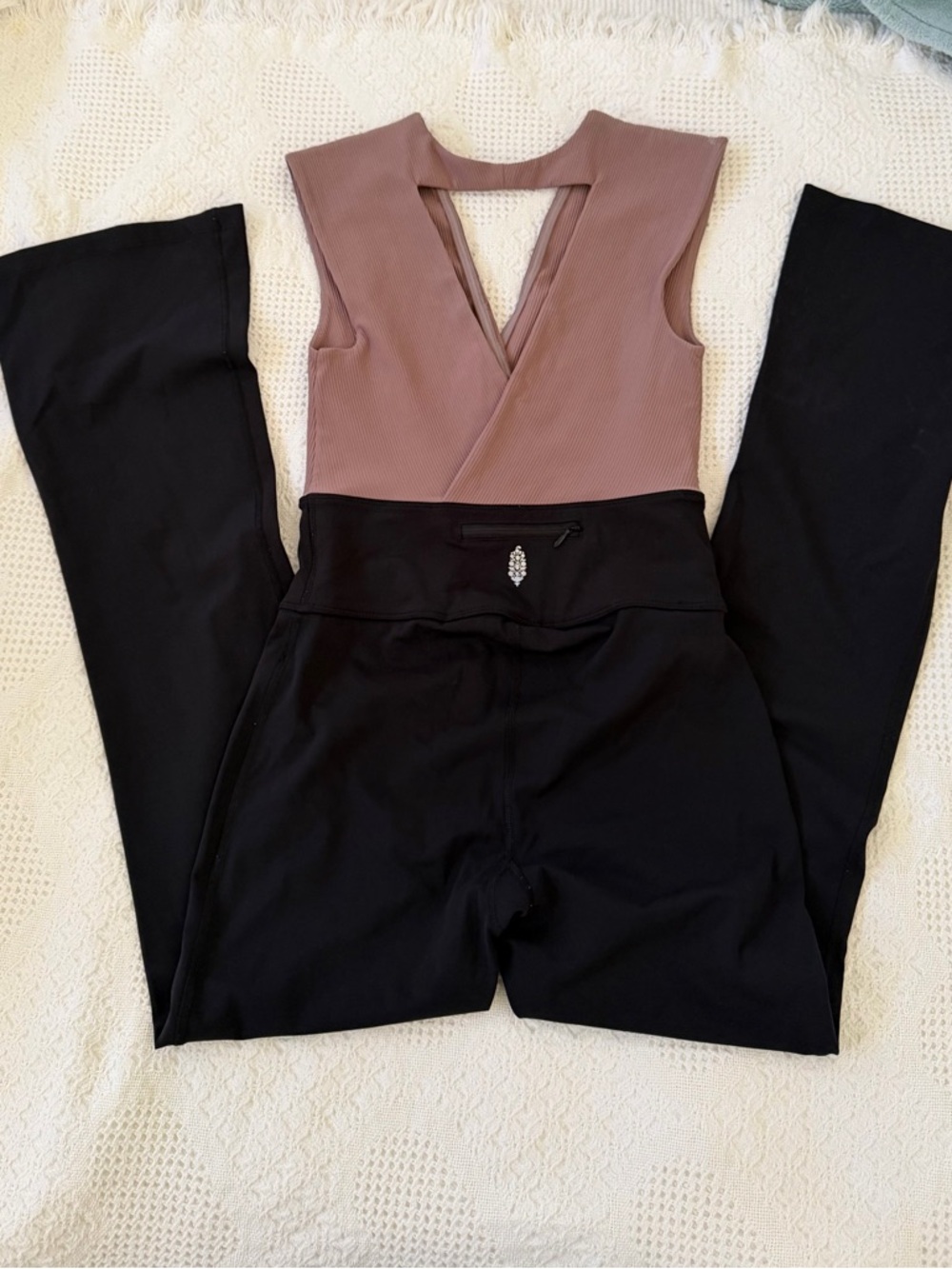 Free People Mauve & Black Two-Tone Jumpsuit